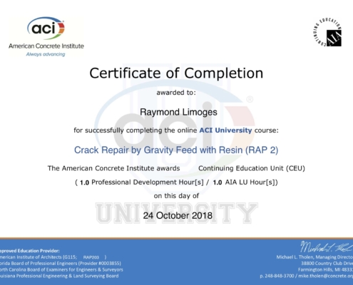 Completion Certificate Certificate Wall Repair